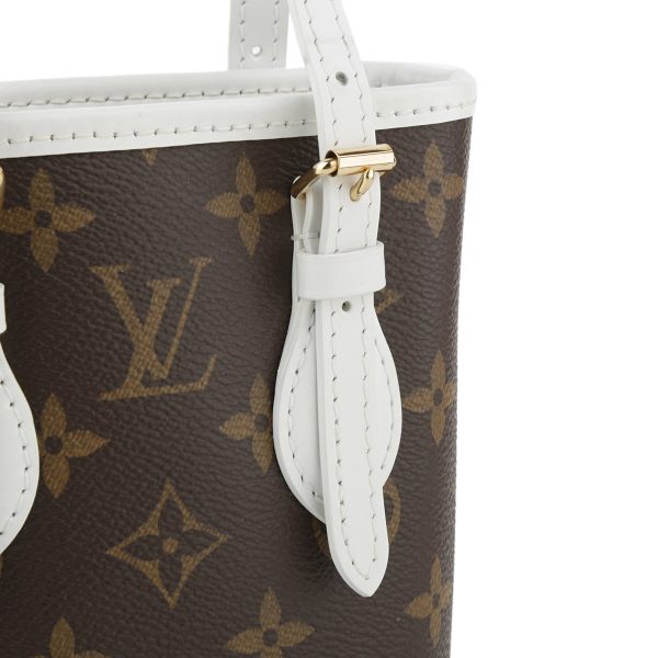 glvm81489 9 Louis Vuitton Shoulder Bag Monogram Nano Bucket Brown White