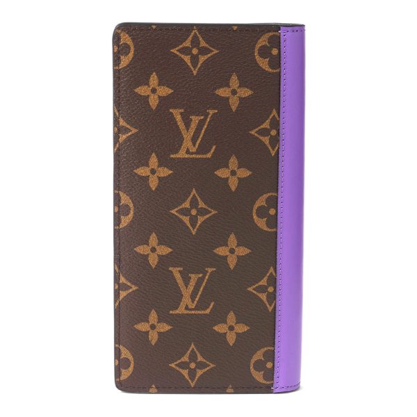 glvm81538 2 Louis Vuitton Monogram Macassar Portefeuille Brazza NM Brown Purple