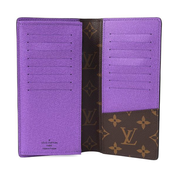 glvm81538 4 Louis Vuitton Monogram Macassar Portefeuille Brazza NM Brown Purple