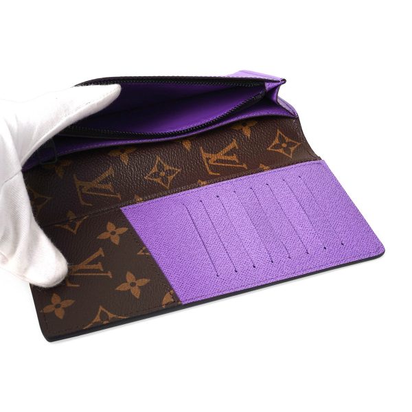 glvm81538 6 Louis Vuitton Monogram Macassar Portefeuille Brazza NM Brown Purple