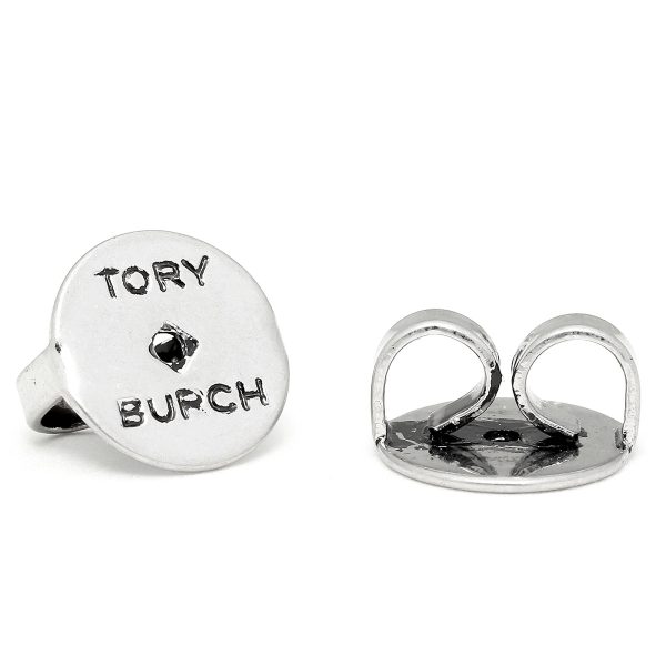 gto141920961 5 Tory Burch Enamel Logo Earrings Silver Black