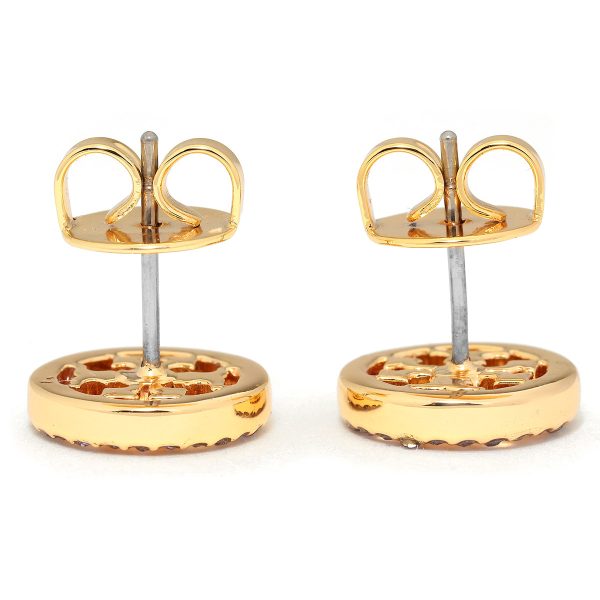 gto53422702 4 TORY BURCH Earrings Crystal Logo Circle Gold