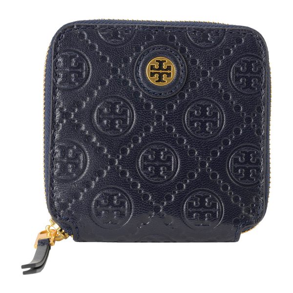 gto79380458 1 TORY BURCH Bifold Wallet Tea Monogram Leather Navy