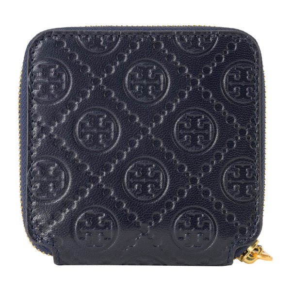 gto79380458 2 TORY BURCH Bifold Wallet Tea Monogram Leather Navy