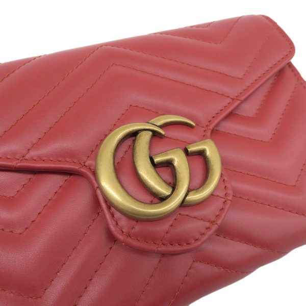 gu0435 4 Gucci Marmont Shoulder Bag Quilted Leather Red