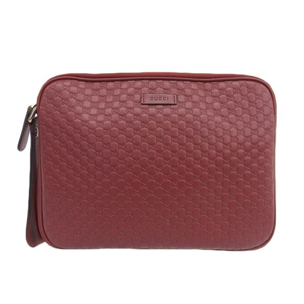 gu0443 1 Gucci Microshima Clutch Bag Leather Red