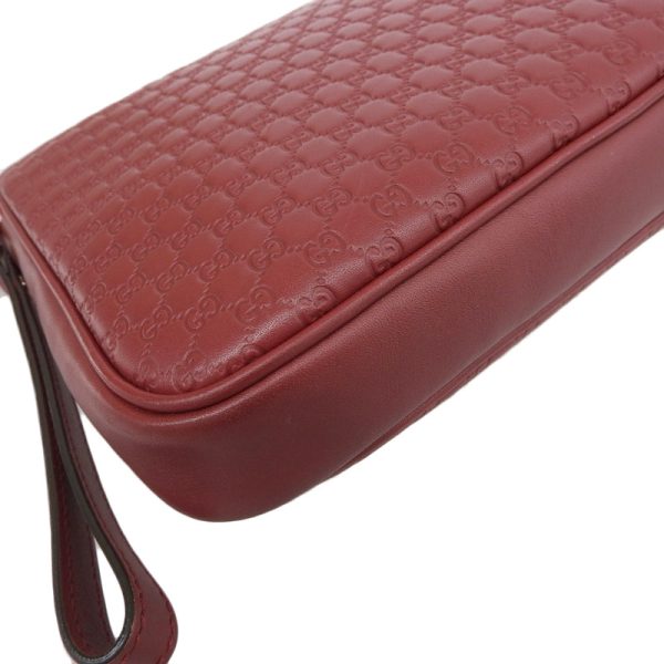 gu0443 3 Gucci Microshima Clutch Bag Leather Red