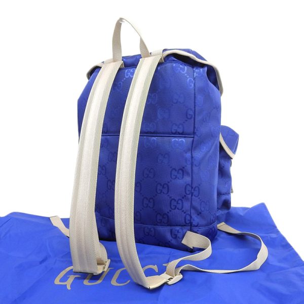 gu0459 2 Gucci Off the Grid Backpack Rucksack Nylon Blue Beige