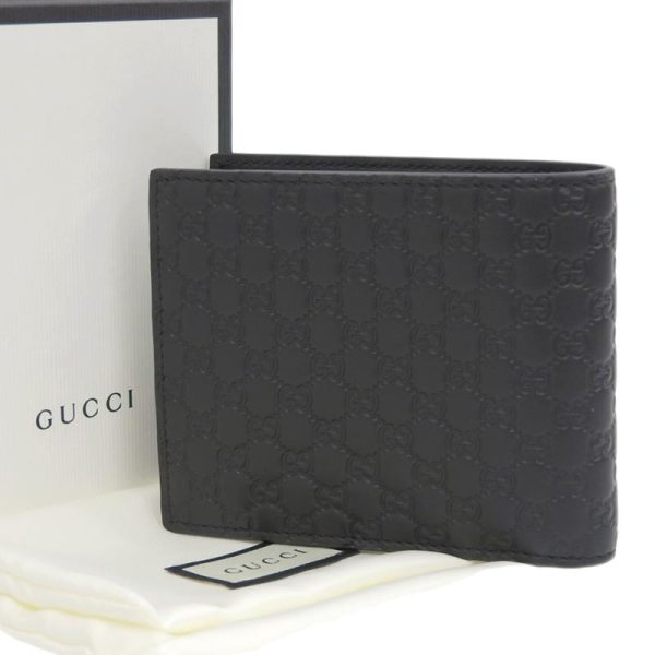 gu0465 2 Gucci Micro Guccisima Bifold Wallet Compact Wallet Leather Black