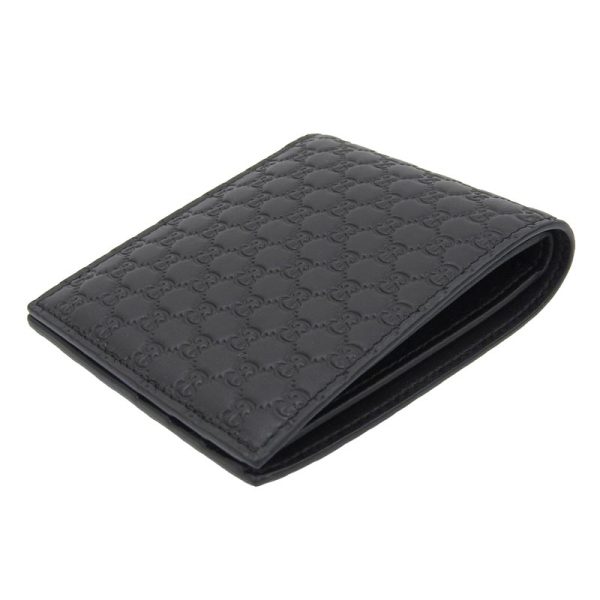 gu0465 4 Gucci Micro Guccisima Bifold Wallet Compact Wallet Leather Black