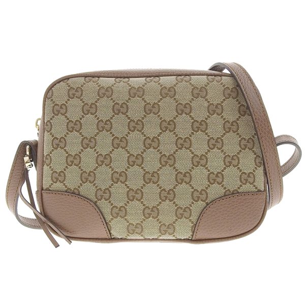 gu0485 1 Gucci Canvas Shoulder Bag Crossbody Shoulder Leather Beige Brown