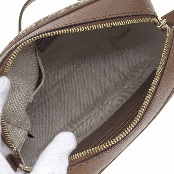 gu0485 5 Gucci Canvas Shoulder Bag Crossbody Shoulder Leather Beige Brown