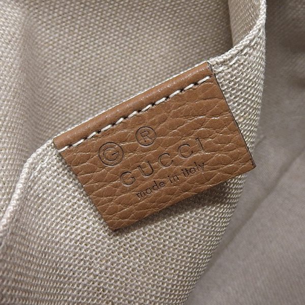 gu0485 7 Gucci Canvas Shoulder Bag Crossbody Shoulder Leather Beige Brown