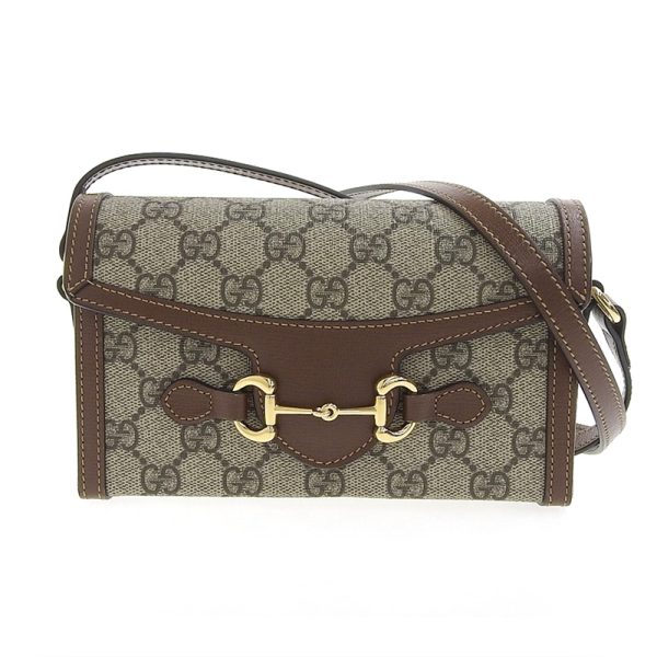 gu0488 1 Gucci Supreme Horsebit Shoulder Bag Mini Bag Beige Ebony