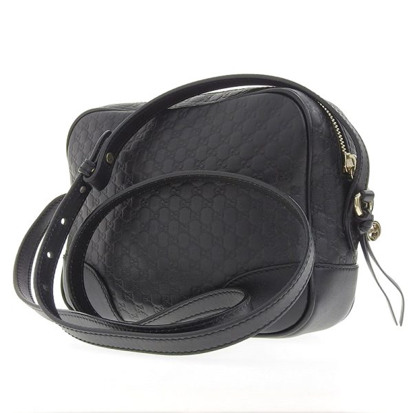 gu0510 2 Gucci Micro Guccisima Shoulder Bag Crossbody Shoulder Leather Black