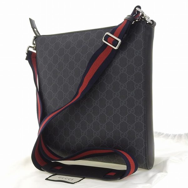 gu0511 2 Gucci Supreme Shoulder Bag Messenger Bag Canvas Gray Black