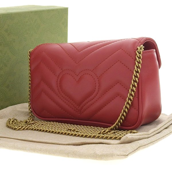 gu0514 2 Gucci Marmont Shoulder Bag Super Mini Bag Quilted Leather Red