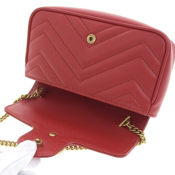 gu0514 5 Gucci Marmont Shoulder Bag Super Mini Bag Quilted Leather Red