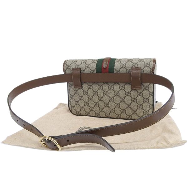 gu0522 2 Gucci Supreme Jackie Belt Bag Waist Bag Beige Brown