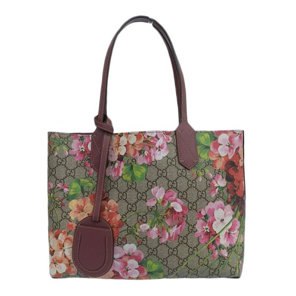 gu0528 1 Gucci Blooms Tote Bag Pink Beige Red Orange Reversible