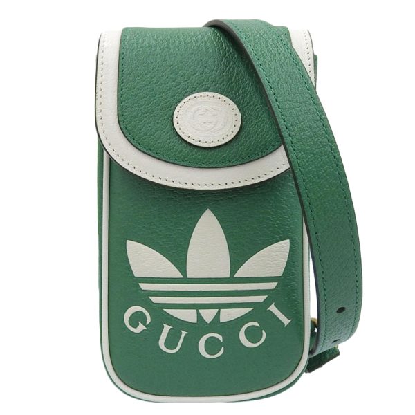 gu0529 1 Gucci Shoulder Bag Mini Shoulder Adidas Collaboration Leather Green