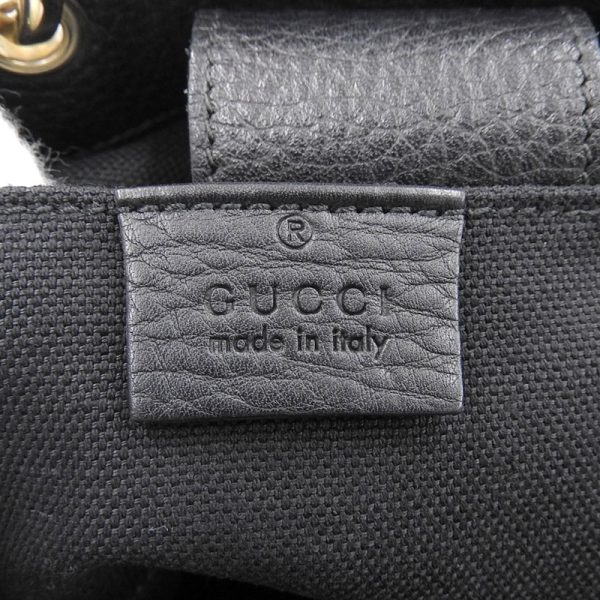 gu0531 7 Gucci Bamboo Shopper Mini Bag Handbag Shoulder Bag Leather Black