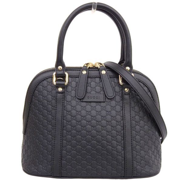 gu0542 1 Gucci Micro Guccisima Bag Handbag Shoulder Bag Leather Black