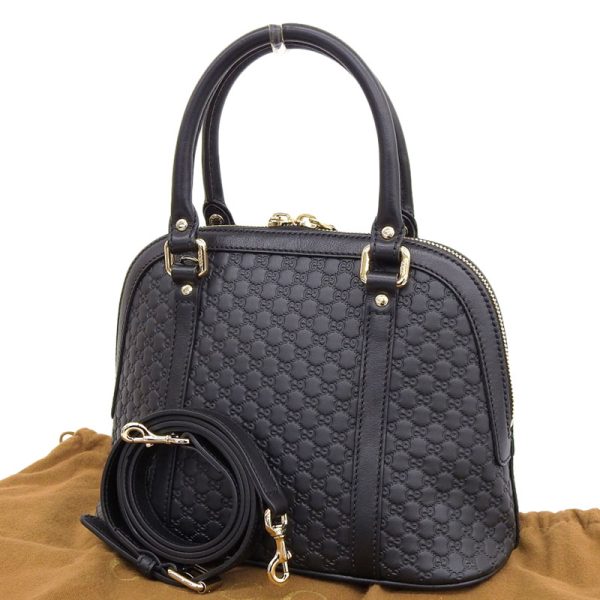 gu0542 2 Gucci Micro Guccisima Bag Handbag Shoulder Bag Leather Black