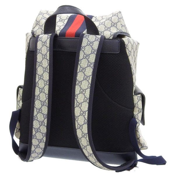 gu0564 2 Gucci Ophidia Medium Supreme Backpack Leather Beige Blue