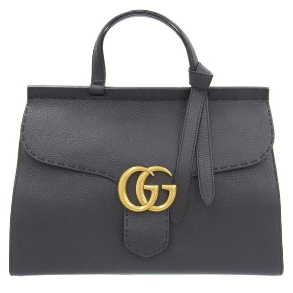 gu0566 1 Gucci Marmont Handbag Leather Black