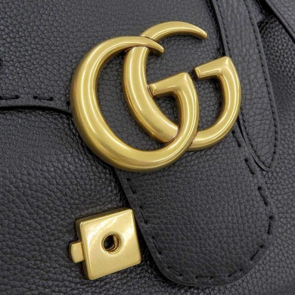 gu0566 3 Gucci Marmont Handbag Leather Black