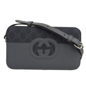 gu0570 1 Gucci x The North Face Black White Nylon Belt Bag