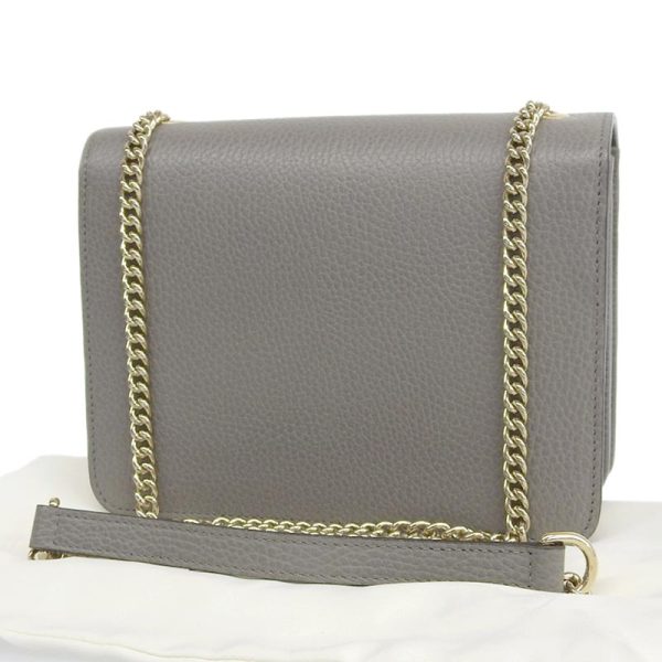 gu0571 2 Gucci Interlocking Shoulder Bag Chain Shoulder Leather Gray