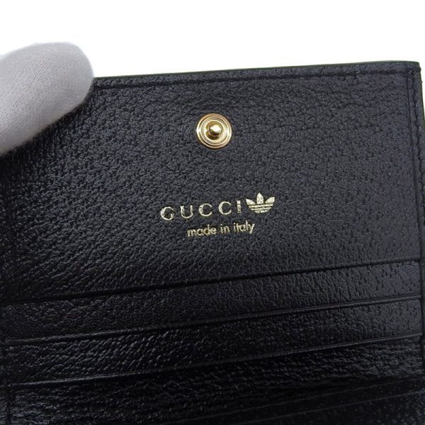 gu0585 7 Gucci Adidas Collaboration Shoulder Wallet Leather Black