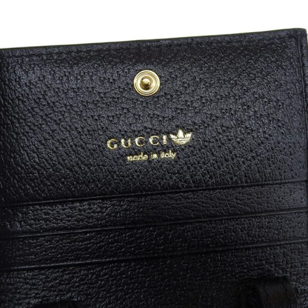 gu0586 7 Gucci Adidas Collaboration Shoulder Wallet Leather Black