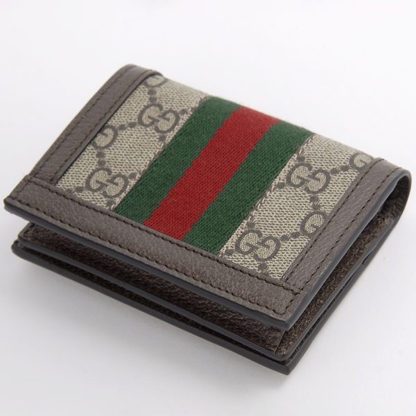 gu52315596iwg8745 1 Gucci Bi fold Wallet Ophidia GG Supreme Beige x Brown