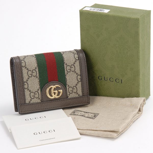 gu52315596iwg8745 3 Gucci Bi fold Wallet Ophidia GG Supreme Beige x Brown