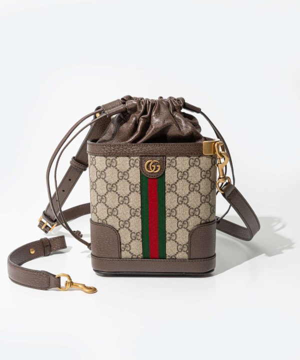 guc0000001040 1 Gucci Ophidia GG Supreme Canvas Bucket Bag Beige