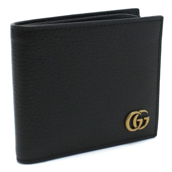 guc428726011 1 Gucci GG Marmont Leather Black Bifold Wallet