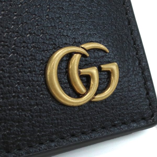 guc428726011 2 Gucci GG Marmont Leather Black Bifold Wallet