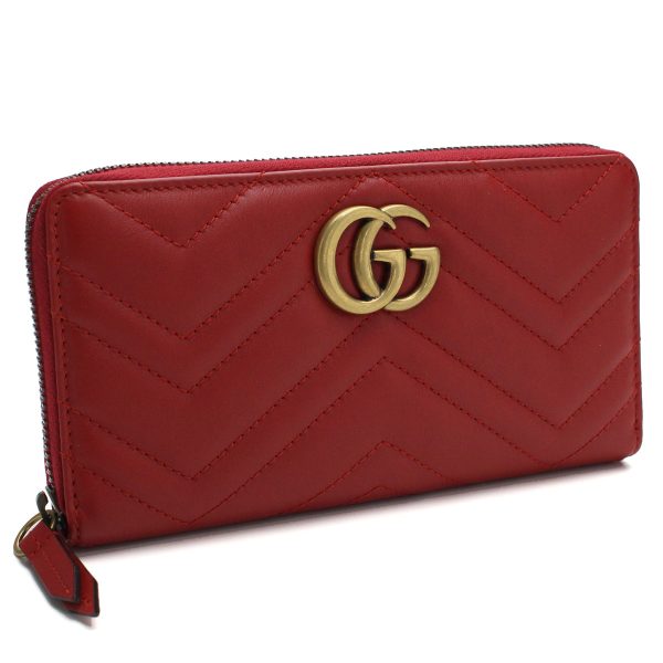 guc44312301 1 Gucci GG Marmont Leather Red Long Wallet