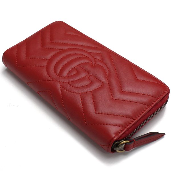 guc44312301 4 Gucci GG Marmont Leather Red Long Wallet