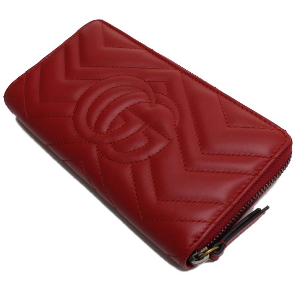 guc443123061 4 Gucci GG Marmont Leather Red Long Wallet