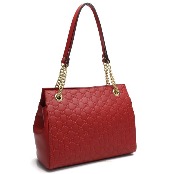 guc45377302 1 Gucci Guccisima Leather Red Tote Bag