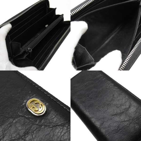 h27729a 2 Gucci GG Round Zipper Long Wallet Black