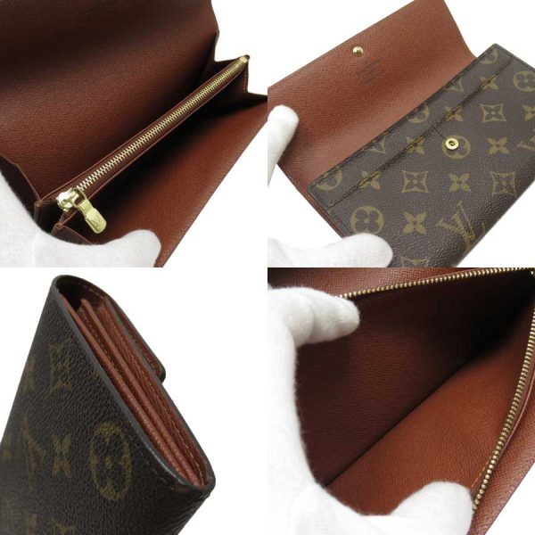 h27747f 1 Louis Vuitton Monogram Portefeuille Sarah Long Wallet Brown