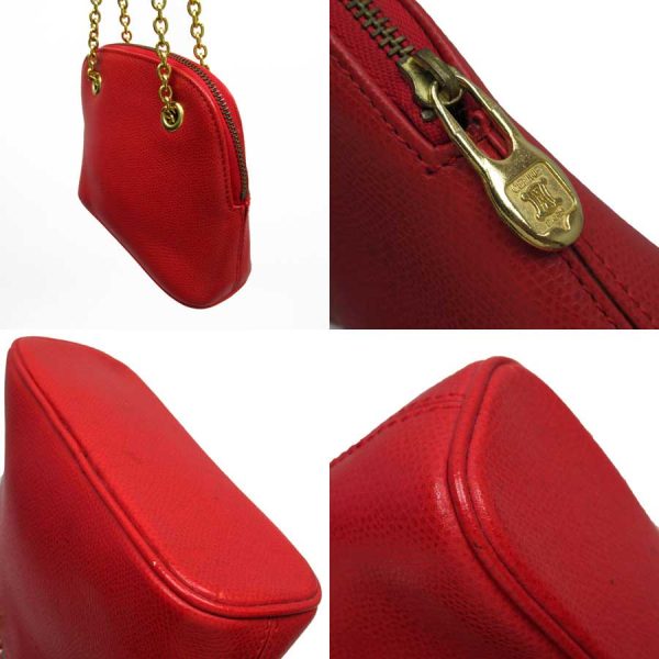 h27765f 1 Celine Leather Pochette Red