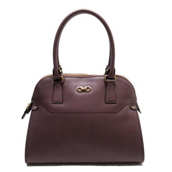 h28033a 1 Salvatore Ferragamo Handbag Gancini Leather Purple