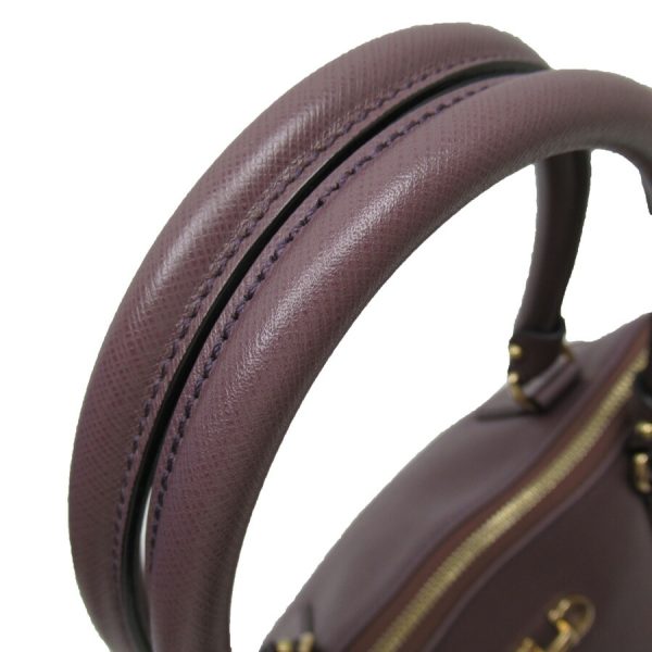 h28033a 3 Salvatore Ferragamo Handbag Gancini Leather Purple