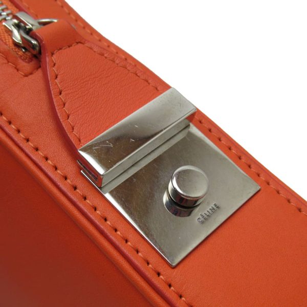 h28904f 3 Celine Leather Clutch Bag Orange